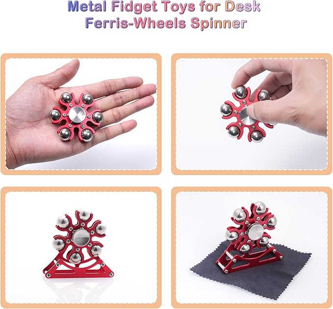 Desk-Toys for Fidget Ferris-Wheel-Spinner: 4mins Kinetic-Spinning Cool-Gadgets, Cool-Stuff Thing Toy for Office School Home Man Women Christmas, Stress-Relief Game Gifts for Adult Teen Children Kid