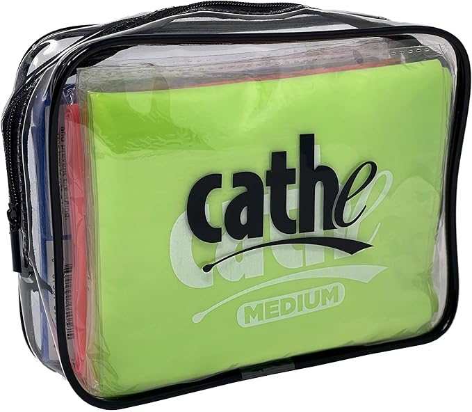 Cathe TPE 6ft Elastic Stretch Resistance Bands Set • Latex Free Exercise Resistance Band Set of 4 Elastic Bands for Exercise with Travel Carry Case • Resistance Bands for Women and Men