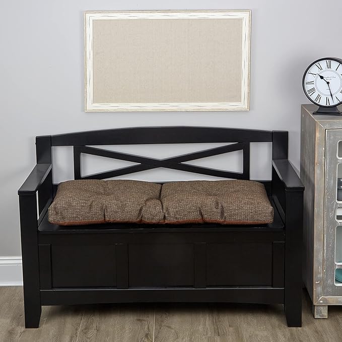 Klear Vu The Gripper Omega Non-Slip Tufted Bench Cushion for Indoor Furniture, Entryway Storage, Bay Window, Corner Nook or Piano Seat, 35 Inches, 06 Gold