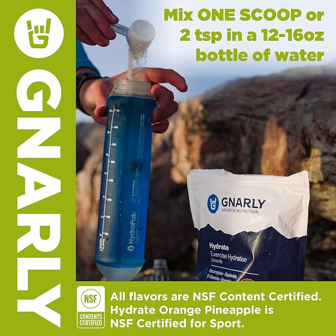 Gnarly Nutrition Hydrate Electrolyte Powder – Salted Margarita Exercise Hydration Drink Mix – NSF Contents Certified – Electrolyte Solution, Performance & Recovery – Salted Margarita, Box of 20 Stick