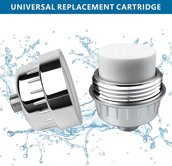 2 Pack 18 Stage Shower Filtered Cartridges, Replacement Multi-Stage Shower Head Filter Cartridge - Longest Lasting High Output Universal Shower Filter Blocks Chlorine & Toxins