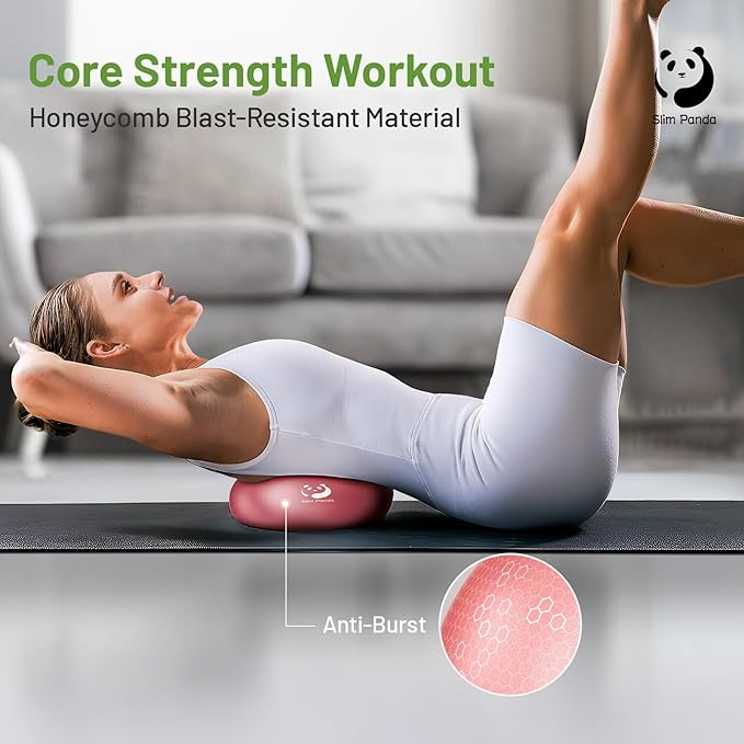 Slim Panda Pilates Ball, 9 Inch Small Exercise Ball, Anti Burst Mini Yoga Ball for Stability, Workout, Barre, Core Strength, Physical Therapy, Balance, Stretching