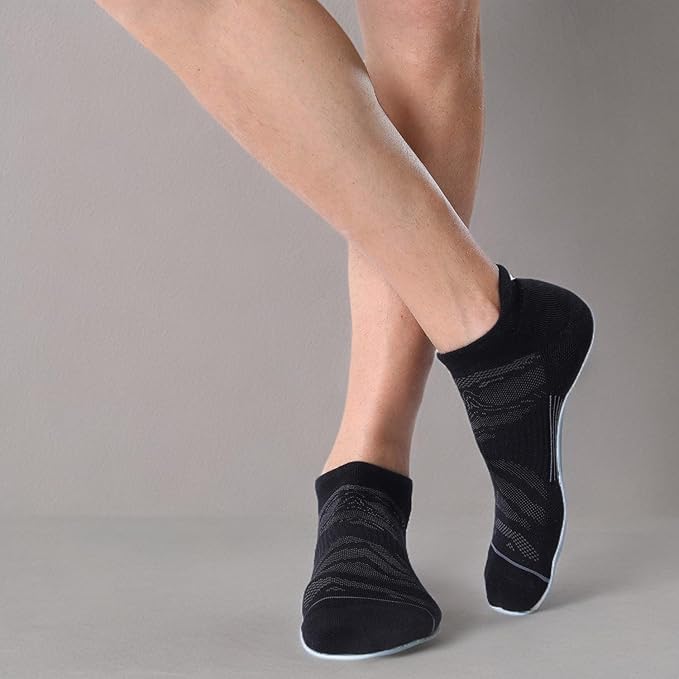 FITRELL Men's 6 Pack Ankle Running Socks Low Cut Cushioned Athletic Sports Socks 7-9/9-12/12-15