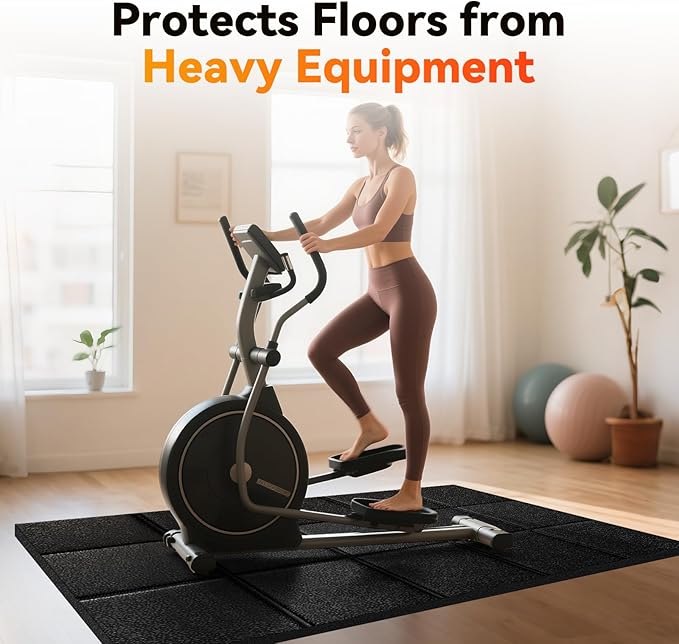 Treadmill Mat for Hardwood & Carpet Floors, 79 × 39.4, 71×31.5, Non-Slip Mat Under Treamills, 1/4 Thick, Floor Protection for Home Gym