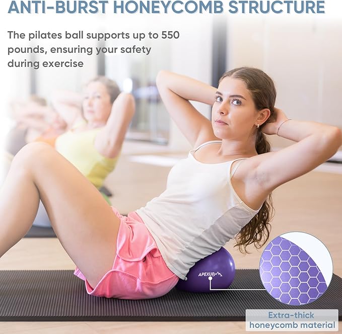 APEXUP Yoga & Pilates Ball - Anti Slip Heavy Duty Gym Ball for Fitness, Balance & Core Workout
