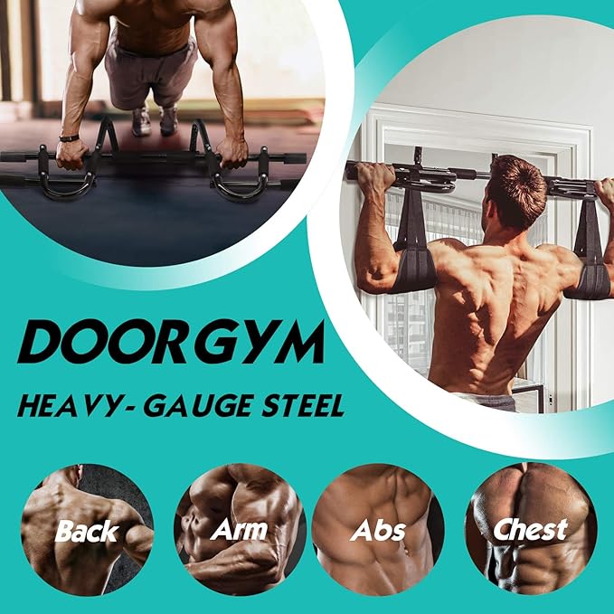 Yes4All Heavy Duty Wall Mounted Pull Up Bar, Over Door Pull Up Bar for Doorway, Multi Grip Chin Up Bar, Sturdy Strength Training Bars & Durable Gym Bar for Home Exercise