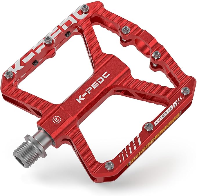 Mountain Bike Pedals MTB Pedals,Bicycle Pedals with Reflectors,Aluminum 9/16" 3 Sealed Bearing Lightweight Platform for Mountain Bike, BMX, Road Bike Pedals