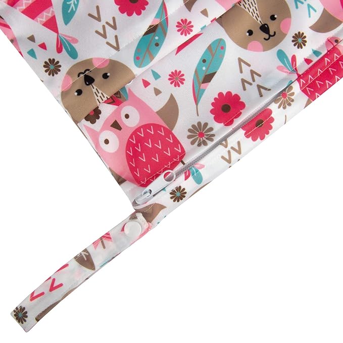 babygoal Wet Dry Bags for Baby Cloth Diapers, Washable Travel Bags, Beach, Pool, Gym Bag for Swimsuits & Wet Clothes with Two Zippered Pockets 3 Pack, 3LN11