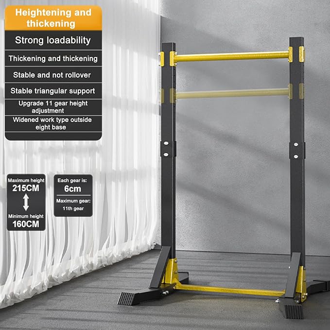 Pull Up Bar Stand,Freestanding Pull-up Bar,Free Standing Pull Up Bar for Home Gym, Pull Up Stand Station 400LBS with 11 Gears Adjustment