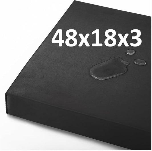 48x18x3“ Outdoor Bench Cushion, Strengthen Waterproof Seat Cushions, High-Density Bench Pad with Anti-Slip Bottom, Outdoor Cushion for Patio Garden Swing Furniture (Black)