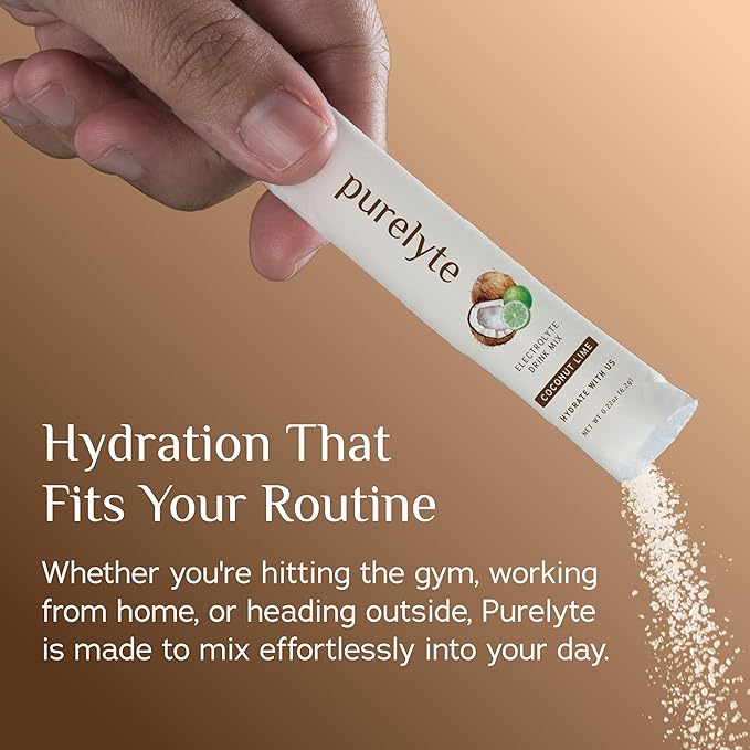 Electrolyte Drink Mix – Sugar-Free Hydration Powder Packets – Clean Electrolytes with Trace Minerals – Keto, Vegan, Gluten-Free – No Artificial Sweeteners – 30 Sticks – Coconut Lime