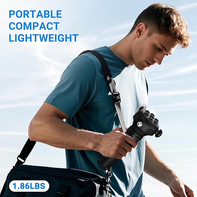 Pro Max Deep Tissue Vibration Therapy Massage Gun, 6500RPM Handheld Muscle Massager, Trigger Point Massage & Back Shoulder and Fascial Binding & Full Body Pain Relief – Gifts for Men & Women