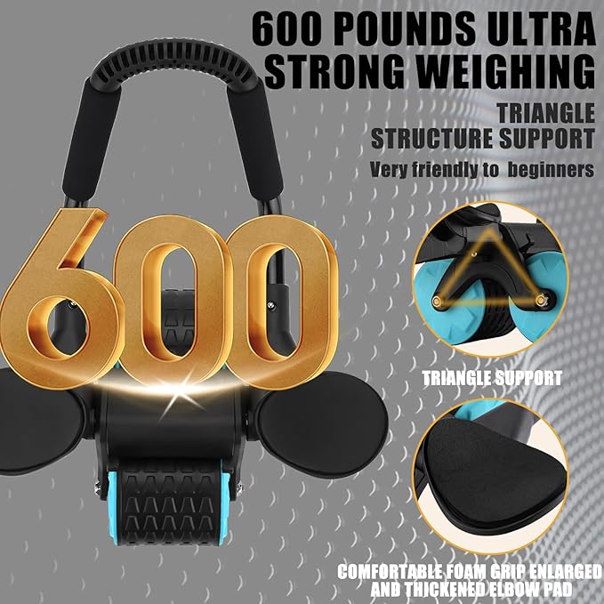 Uota Elbow Support Automatic Rebound Abdominal Wheel,Ab Roller for Abdominal Exercise Machine,Abs Workout Equipment,Dolly Core Strengthening Trainer Fitness Belly Training