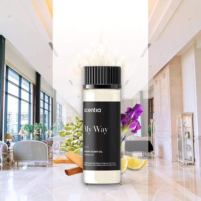 Scentia My Way Hotel Diffuser Oil Inspired by The 1 Hotel Miami Beach - 20 ml 0.67 fl oz - Fragrance Oil Blend Sandalwood, Cedar & Lemon Notes for Aromatherapy Diffusers and Humidifiers