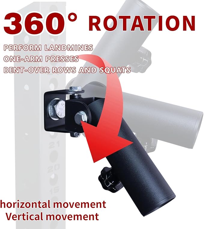 T Bar Row Landmine Attachment for Barbell 360° Swivel landmine Base Fits 2” Barbell bar,Power Cage Landmine Attachment for Gym Home Fitness