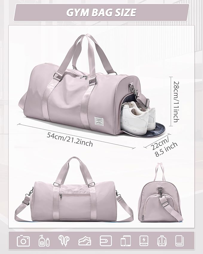 Gym Bag Womens,Travel Duffel Carry on Bag Sport Tote Bag Weekend Overnight Bag