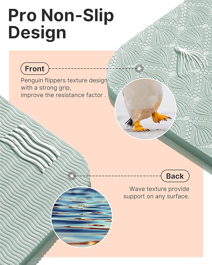 YOTTOY Yoga Mat, 72"x 32"x1/3" Extra Wide Non-Slip Exercise Fitness Yoga Mats,Eco-Friendly TPE Exercise Mats for Women Men Home Workout with Strap Bag