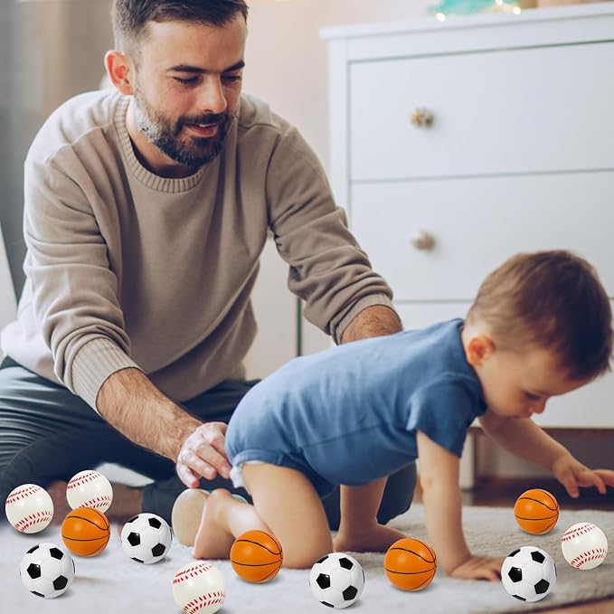 Urspasol 12-Pack Mini Basketball Stress Balls 2.5 Inch Soft Foam Basketballs for Kids Small Squeeze Sport Balls Party Decorations, Favors Goodie Toy & Anxiety Relief Hand Exercise, School Rewards