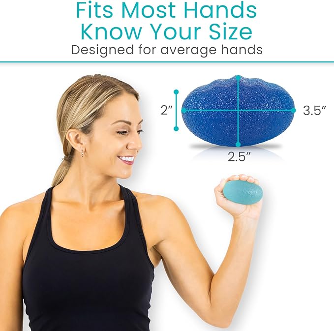 Vive Squeeze Balls for Hand Therapy Set (4 Pack) - Grip Strengthener Occupational Exercise Equipment for Arthitis, Parkinsons, Stroke, Carpal Tunnel Recovery - Stress Relief Massage Putty Finger Toy