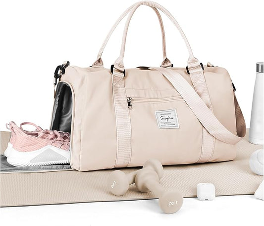 Gym Bag Womens,Travel Duffel Carry on Bag Sport Tote Bag Weekend Overnight Bag