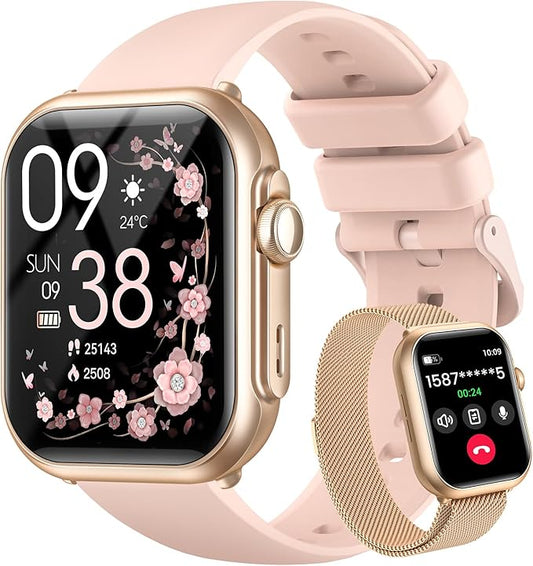 Smart Watches for Women Reloj Inteligente: 1.85"Smart Watch for Answer/Make Calls, 30 Day Battery Life, 24/7 SpO2 Sleep Heart Rate Monitor 120 Sports Mode IP68 Fitness tracker for iPhone Android 2Band
