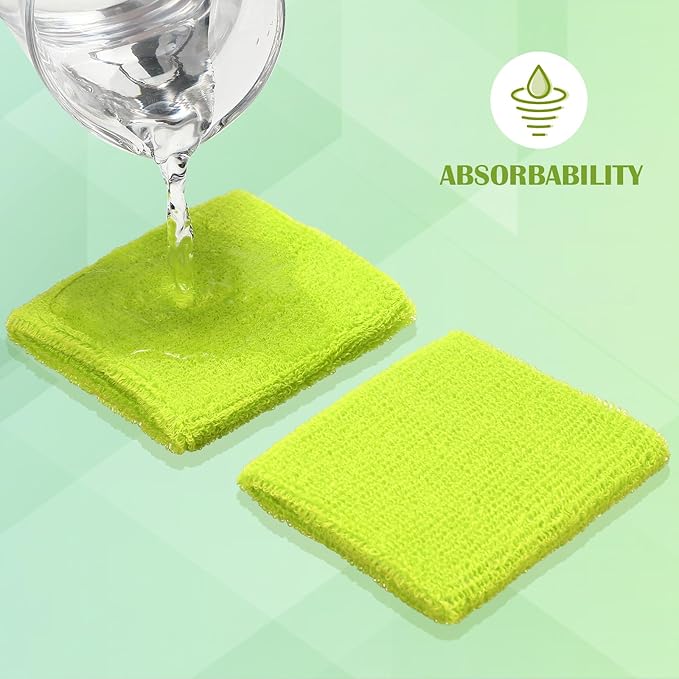 24 Pieces 80s Neon Sweatbands Set, Include 8 Sports Headbands and 16 Sweat Wristbands Elastic Athletic Tennis Sweat Bands Bulk for Man Woman