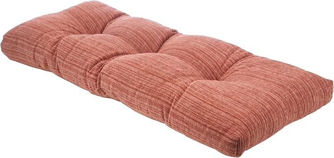 Klear Vu Corner Nook or Piano Seat Omega Non-Slip Tufted Bench Cushion for Indoor Furniture, Entryway Storage, Bay Window, 35 Inches, 20 Clay