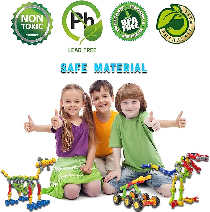 Stem Building Toys for 3 4 5 6 7 8 Year Old Boys Girls Kids,125 Pieces Building Blocks Educational Learning Toys with Large Storage Box,Ideal Christmas Birthday Gifts