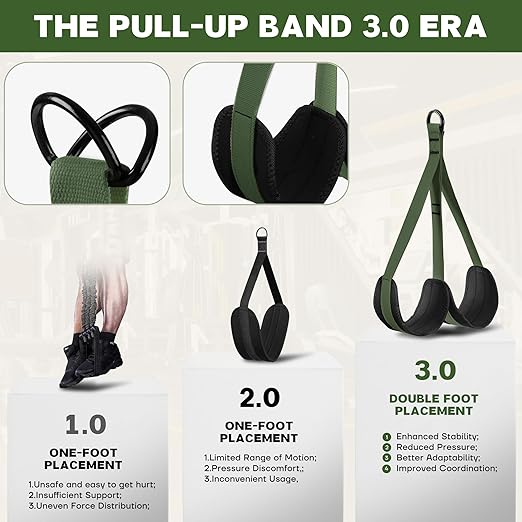Pull Up Assistance Bands - Adjustable Heavy Duty Pull Up Assist Workout Bands for Men, Women, and Seniors - Resistance Bands for Pull Ups - Pull Up Bar Accessories (Green)