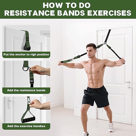 Pull Up Assistance Bands - Adjustable Heavy Duty Pull Up Assist Workout Bands for Men, Women, and Seniors - Resistance Bands for Pull Ups - Pull Up Bar Accessories (Green)