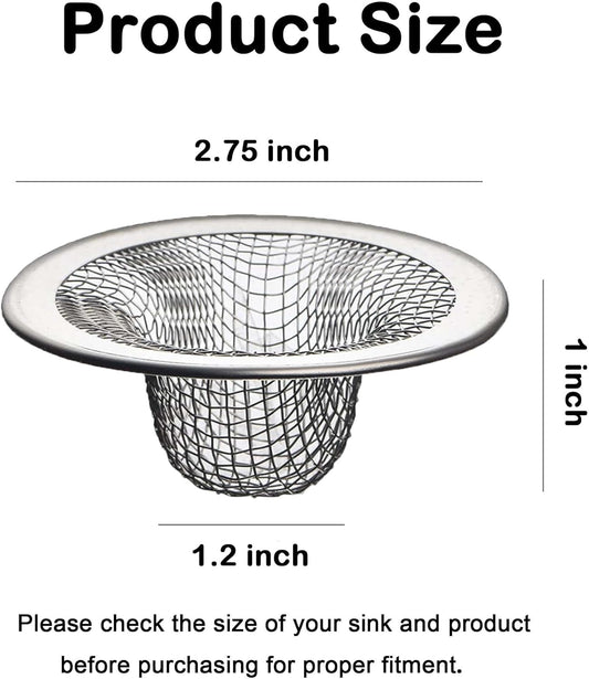 20Pcs Bathroom Sink Drain Strainer Screen Mesh, 2.75'' Stainless Steel Slop Basket Filter Trap Sink Drain Mesh Basket Hair Catcher Filter Cover for Lavatory RV Shower Floor Utility Drain