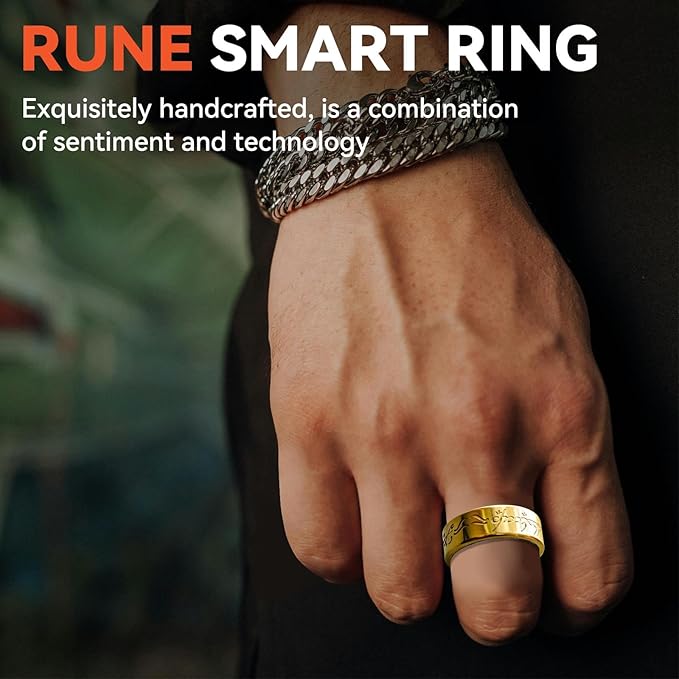 Ultra Smart Ring for Women Men,Health Fitness Tracker with Sleep/Blood Pressure/Oxygen Monitoring, Heart Rate & Activity Tracking,IP68 Waterproof, 5+Day Battery,No Subscription Fee 1-Gold 13 FRAY