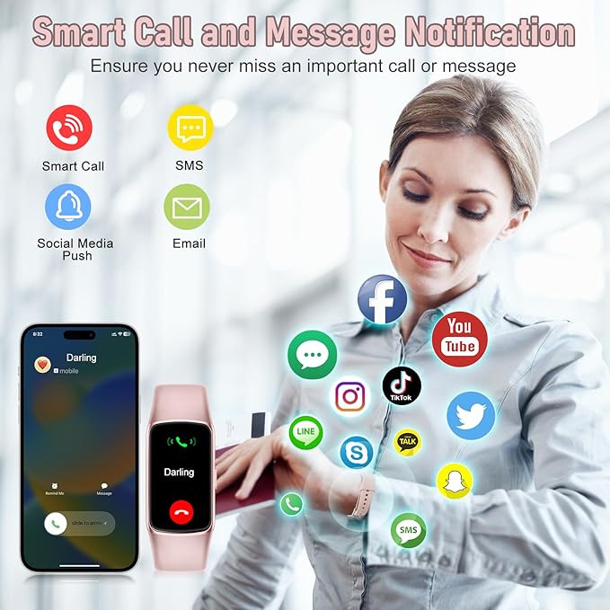 Fitness Tracker with 24/7 Heart Rate, Blood Pressure Blood Oxygen Sleep Monitor, 123 Sports Modes Calories Smart Watch,IP68 Waterproof Step Counter Activity Trackers Pedometer for Women Men (Pink)