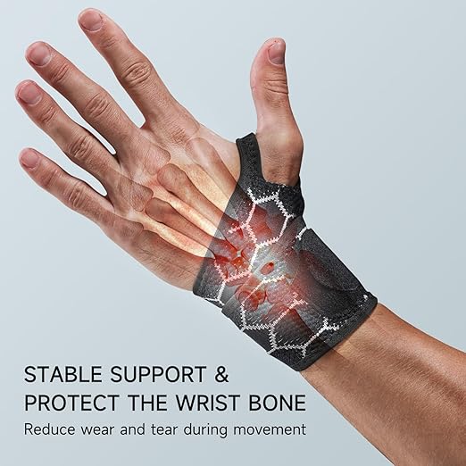 Sport Slim Wrist Wrap - Wrist Brace for Carpal Tunnel Relief, Neoprene-Free Compression Wrist Support for Workout, Adjustable Wrist Guards Fit Right Left Hand(Black, Pack of 1)