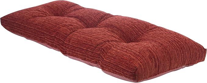 Klear Vu Corner Nook or Piano Seat Omega Non-Slip Tufted Bench Cushion for Indoor Furniture, Entryway Storage, Bay Window, 35 Inches, 17 Red