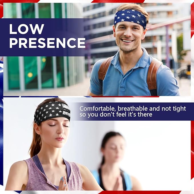 18 Pcs Sports Sweatbands for Men Women Camo Headbands Workout Non Slip Headbands Breathable Head Band Fitness Stretchy Unisex Hairband for Yoga Running Cycling Ball