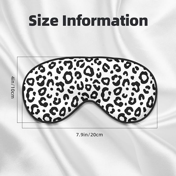 Sleep Eye Mask Black and White Leopard Sleep Mask for Women Men Comfortable Eye Mask with Adjustable Strap Soft Eye Cover Blindfold for Travel Yoga Nap Shift Work