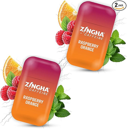 Caffeinated Aromatherapy Nasal Inhaler Stick – Natural Energy Boost with Essential Oils + Caffeine – Focus, Refresh & Breathe Easy (Raspberry Orange)