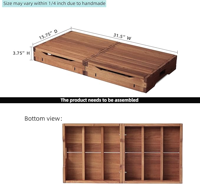 Wooden Platform 3.7" Height.One Step Stool Larger 31.5" for Adults&Senior. Carbonization Porch Step,Stair Assist Indoor&Outdoor,Bedside Foot Stepper,Mobility Stepping.for Handicap,Elderly,Kids