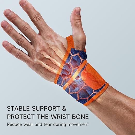 Sport Slim Wrist Wrap - Wrist Brace for Carpal Tunnel Relief, Neoprene-Free Compression Wrist Support for Workout, Adjustable Wrist Guards Fit Right Left Hand(Cobalt Bule, 2 Pack)