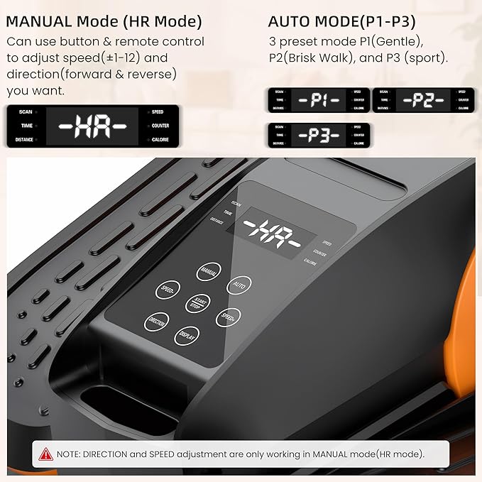 Under Desk Elliptical Machine with Remote Control, 12-Speed Electric Leg Exerciser for Home & Office, Quiet Portable Pedal Exerciser for Adults, Seniors and Everyone Seeking Easy Fitness