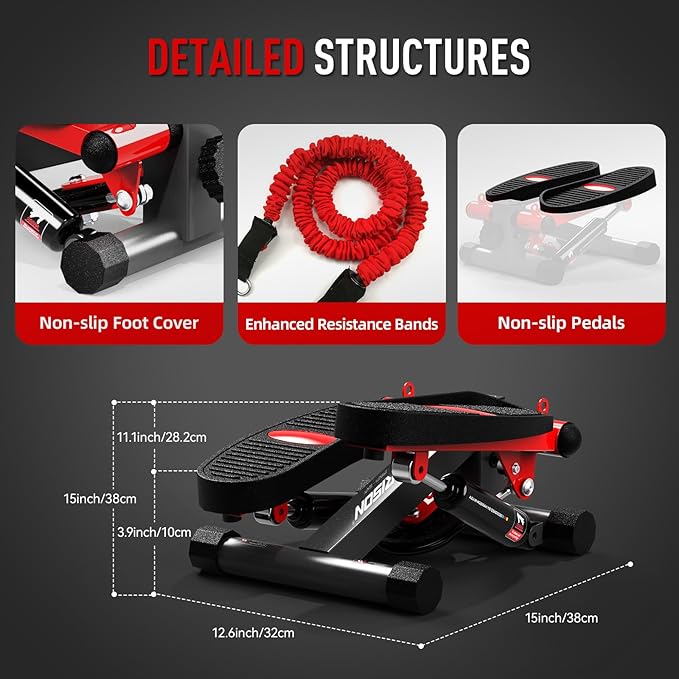 HARISON Mini Steppers for Exercise, Stair Stepper with LCD Monitor 300LBS Capacity, Portable Under Desk Stepper for Home Workout