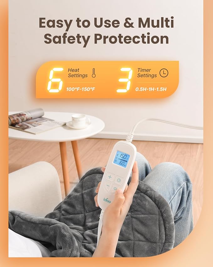 iDOO Heating Pad for Neck and Shoulder and Back, Birthday Gifts for Men Women, FSA Eligible Items Only List, 3.1lb Heated Wrap for Pain Relief, Electric Wearable Neck Warmer, ETL Certified Heat Pads