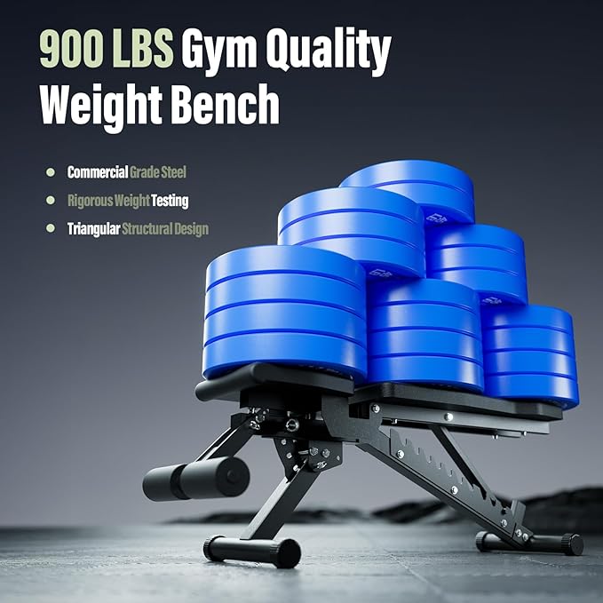 MAJOR FITNESS Weight Bench, Adjustable Workout Bench for Strength Training, Bench Press, and Full-Body Workouts for Home Garage Gym