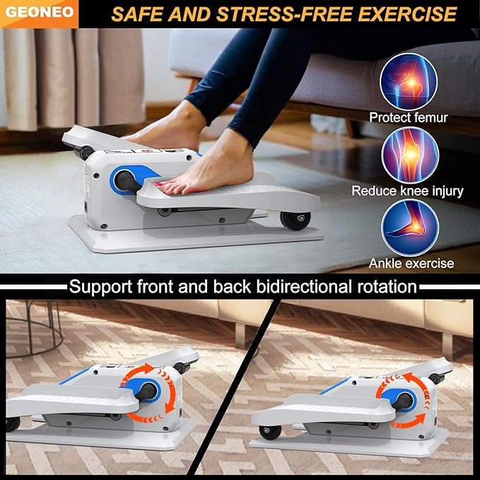 Under Desk Elliptical Machine, Electric Ellipse Leg Exerciser for Senior, Quiet and Compact Electric Seated Pedal for Home with Display Monitor, Remote Control and 12 Adjustable Speeds
