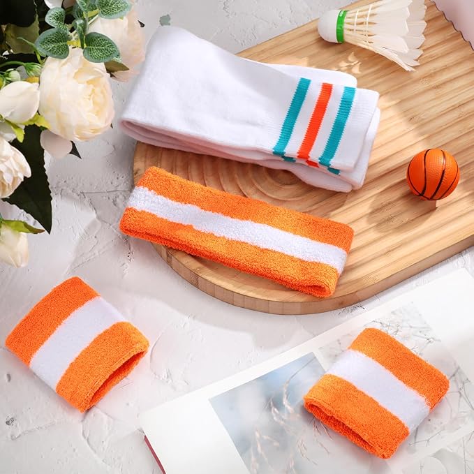 Halloween Basketball Uniform Costume Sports Team Cosplay Accessories Wristbands Sweatband Socks for 80s Party