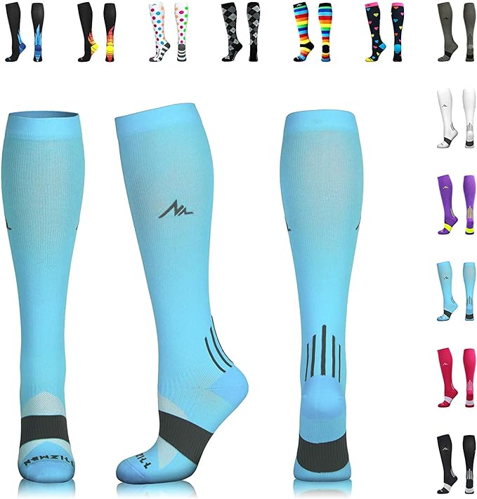 NEWZILL Medical Compression Socks for Women & Men Circulation 20-30 mmHg, Best Support for Running Athletic Cycling Nursing Travel Work and Fitness
