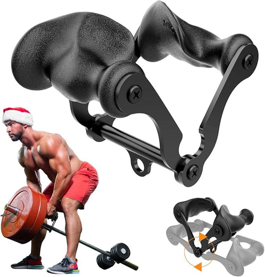 V Bar T-Bar Row Landmine Handle Attachment for Barbell Bars, Solid Mine Double D Row Handle Grips with Non-Slip Rubber Grips, T-Row Attachment for Olympic Strength Training Bars