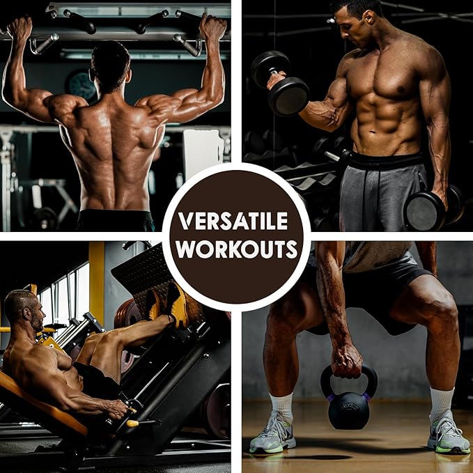 Weight Lifting Wrist Strap, Double Leather Weightlifting Wrist Straps for Gym Strength Training, Neoprene Padded Wrist Wraps - for Men & Women (Pair)