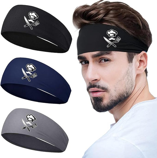 3Pcs Men Sports Headbands Sweat Bands for Men Women Sweatbands
